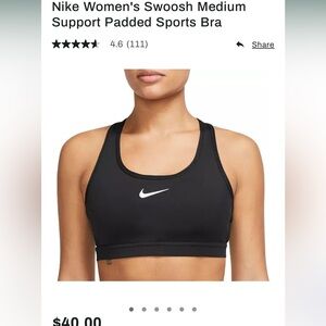 NIKE // Nike Swish DriFit Padded Sports Bra